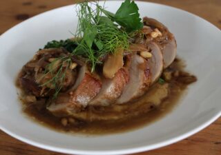 Pork Tenderloin with Onion Fennel Agro Dolce