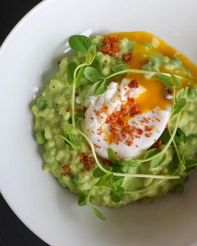 Fresh, vibrant and full of spring flavour Our Spring Pea Risotto brings together sweet peas, tender Arborio rice, a touch of Pecorino and a perfectly poached egg for a dish that feels like sunshine on a plate.Finished with delicate pea shoots or chive flowers, its a simple way to savour the season.Find the recipe - link in bio#SpringRecipe #SeasonalEating #FromOurKitchen #SteAnnesRecipes #FarmToFork