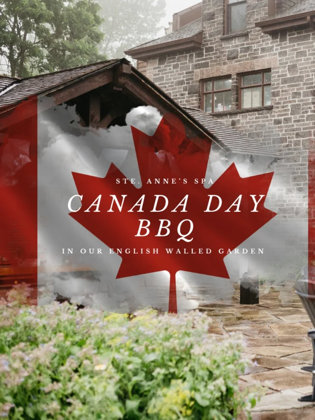  Canada Day BBQ  Complimentary for Guests!Were celebrating Canada Day with a complimentary BBQ lunch in our beautiful English Walled Garden  available on July 1st for reserved guests who would like to enjoy this outdoor dining experience in place of their 3-course lunch.Smoked chicken, maple ribs & coffee-rubbed brisketGarden-fresh salads & house-baked breadLocal strawberry-rhubarb crispSpots are still available! No additional charge Limited to 20 guests per seating (11:30 AM or 1:00 PM) Must be booked through our Spa Services Team Call 1-888-346-6772 to reserve your spot today!
