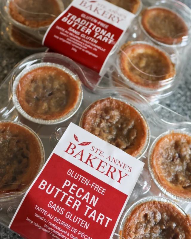 Canada Day is almost here and whats more Canadian than a butter tart?  Available in Plain or Pecan, these sweet icons are made fresh right here at Ste. Annes Bakery, gluten-free, as always!Grab a few for your long weekend picnic, BBQ, or just... you know...because they're Canadian and delicious.  Get yours before the July 1st rush! #ButterTarts #CanadianClassics #GlutenFreeBakery #SteAnnesBakery
