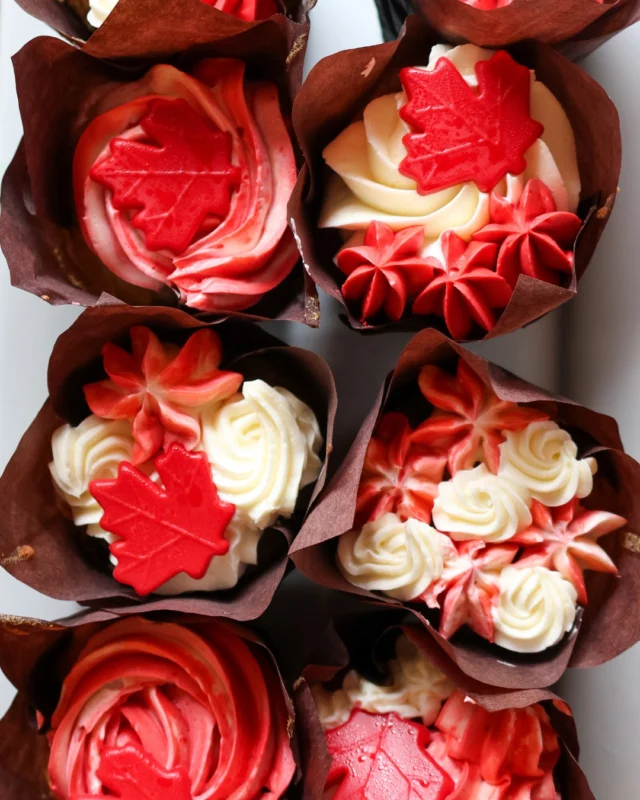 Canada Day just got a little sweeter Celebrate with our festive vanilla cupcakes topped with smooth vanilla buttercream, gluten-free and ready to share!Perfect for BBQs, backyard hangs, or just treating yourself. Available for a limited time so grab yours before theyre gone!