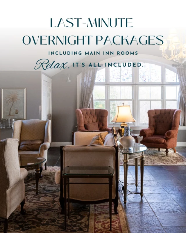  Just Released: Exclusive Overnight Openings for Tomorrow A rare opportunity to pause.To breathe.To reconnect.Weve just opened a few last-minute spots for tomorrow night.Our all-inclusive overnight packages include: Thoughtfully prepared, seasonal meals Full access to our wellness facilities $150 Spa & Wellness allowanceLet this be your moment to step away  even just for a night.Let this be your moment to step away  even just for a night. Availability is very limited. Reserve now and give yourself the space to slow down. Call 1-888-346-6772 or visit the link in our bio.