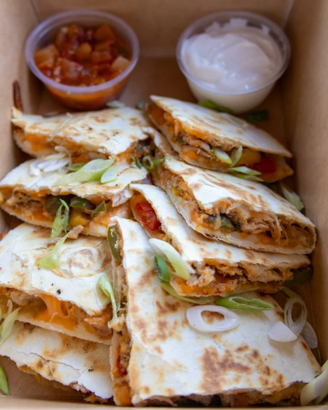 Grilled to perfection and packed with chicken, cheese and all the good stuffthis quesadilla doesnt mess around. Don't forget to add something sweet afterwards next door at @steannesbakery