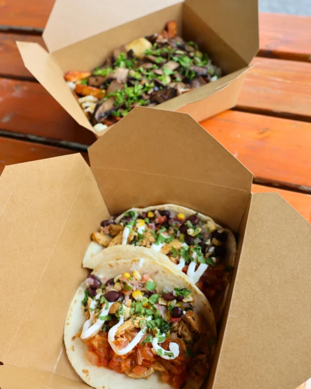 Craving something flavourful and plant-based?  We've got you. Vegan Mushroom Tacos  Sauted portobello mushrooms, fresh cabbage, pickled onion, corn & black bean salsa, salsa roja  Vegan Poutine  Fresh-cut fries, vegan gravy, dairy-free curds, sauted mushrooms and parsley  Pizzas  Vegan cheese available on any pizza, just ask!Find us at 252 Academy Hill Road, next to Ste. Annes Bakery. Open daily 11AM - 7PM#AcademyHillGrill #VeganEats #FoodTruckFinds #GraftonEats