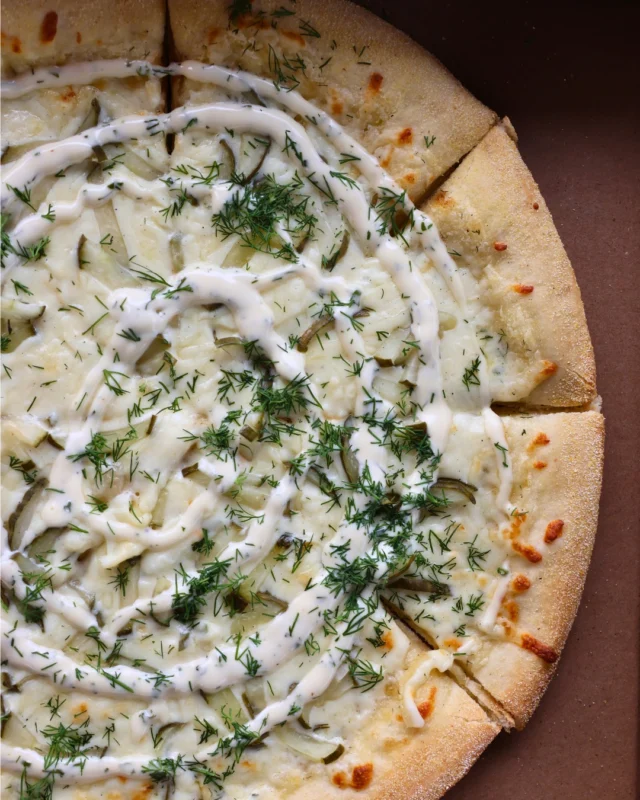 Salty, tangy and definitely not subtle.Dill Pickle Pizza is bold and built to stand out.You either love it or you just havent tried it yet. #DillPicklePizza #FoodTruckCravings #PickleLoversUnite