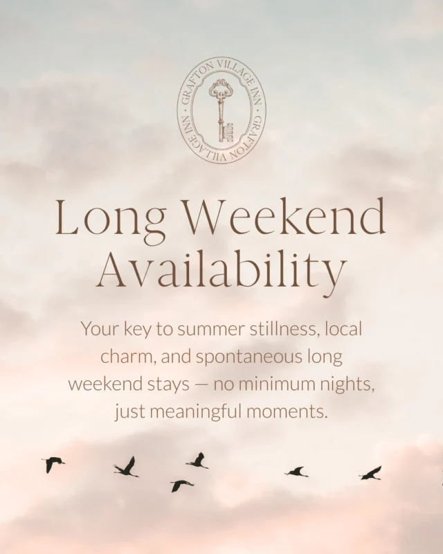 Craving a quiet long weekend?We still have availability for this August long weekend with no minimum nights required.Cant sneak away last minute? Labour Day weekend is also a perfect time to escape. Things tend to slow down just before the back-to-school rush, making it an ideal time to recharge. Plus, theres still availability for a relaxing day spa visit at nearby Ste. Annes Spa.#NorthumberlandGetaway #LongWeekendPlans