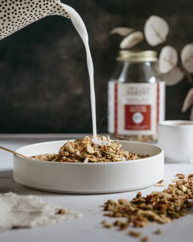 Our Traditional Granola is our #1 best seller for a reason!  Crunchy, wholesome and perfect for cozy fall mornings.Available online or at select retailers. Stock up for your breakfast routine this season.#SteAnnesBakery #GlutenFreeGranola #CozyMornings