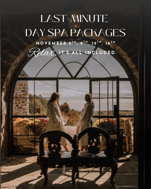 Sometimes the best moments are the unplanned ones.You could be here as soon as tomorrow enjoying chef-prepared meals, a $150 spa and wellness allowance and full access to our thermal pools, trails, saunas and steam rooms.  Call us to book these exclusive day spa packages starting at $299 per person (a savings of over $150).Special rates are not available online, so give us a call at 1-888-346-6772 to reserve your spot.