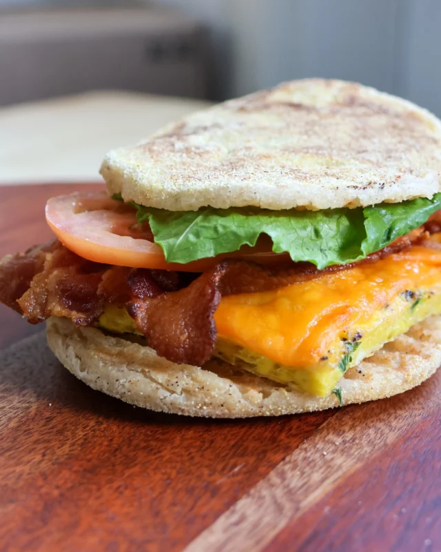 Weve perfected ita gluten-free English muffin thats soft, toasty and so good. Breakfast is now served all day with our new breakfast sandwiches:   Bacon, egg & cheddar Ham, egg & cheddarMade on our house-baked, buttered English muffin. Grab one next time youre here! Open daily at 6AM