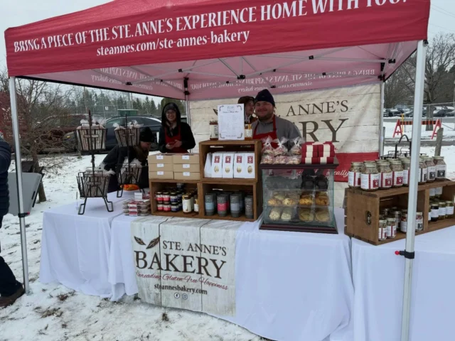 Excited to welcome everyone to the Grafton Christmas Market today until 5pm! Come visit the Ste. Annes booth, the Bakery booth and our food wagon! @christmasingrafton