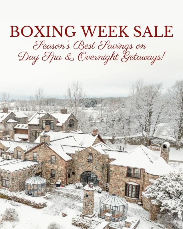 Boxing Day is here and so is one of our biggest sales of the season.  Enjoy special savings on both day spa and overnight packages for January stays.A fresh start, a winter reset, a New Years moment just for you.Secure your getaway now and step into 2026 with calm on the calendar.  Call our team at 1-888-346-6772 or follow our link in our bio.