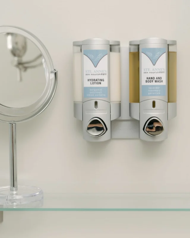 A stay at Grafton Village Inn comes with a touch of Ste. Annes.Enjoy our signature Skin Nourishment Hand & Body Wash, Hydrating Lotion, Shampoo and Conditioner in every room, the same botanical formulas loved at Ste. Annes Spa.Small details. Beautiful difference.Reserve your winter escape online or call 905-349-3156.