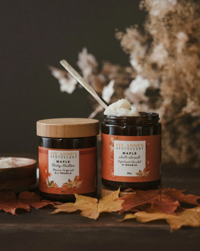Its here! Our apothecary team has created two limited-release body treatments to celebrate the season: Maple Salt ScrubMineral-rich salts gently polish the skin while botanical oils restore moisture. Maple Body ButterA deeply nourishing blend designed to soften and replenish dry winter skin.Small batch. Made in our apothecary. Inspired by the season.Shop Now | Online | Ste. Anne's Bakery | Ste. Anne's Spa Boutique | Select Retailers