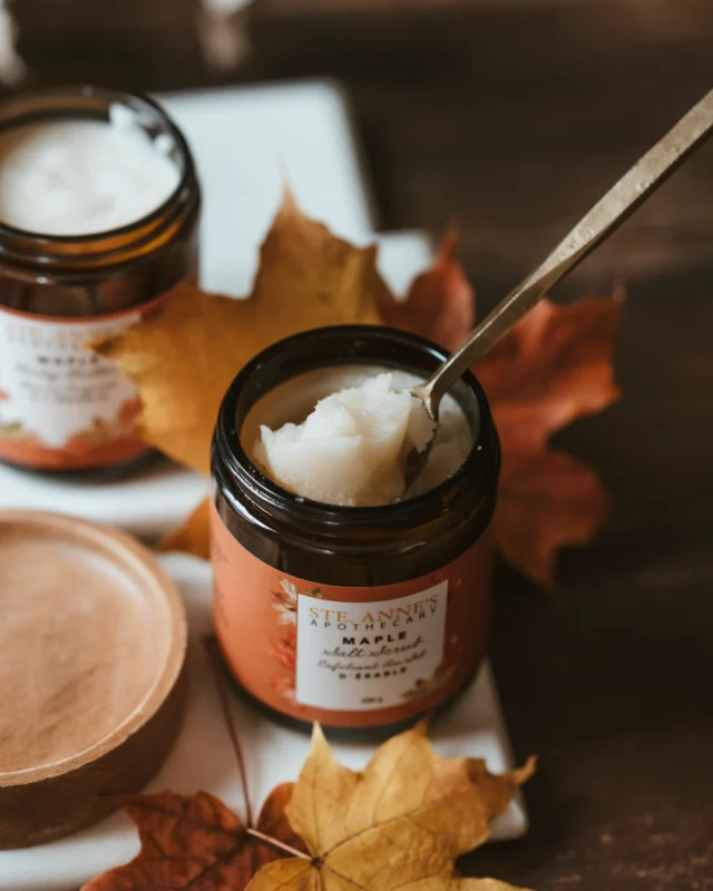 Something sweet is here!Our Apothecary team has been quietly crafting and bringing back this seasonal ritual inspired by one of Canadas most loved ingredients. Maple Salt Scrub Maple Body ButterMade in small batches by our apothecary team, these limited releases are designed to smooth, soften and deeply nourish skin after a long winter.Think warm maple, mineral salts and rich botanical butters.Available now. Link in bio.