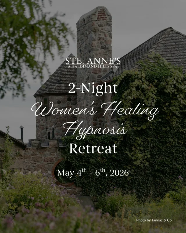 Hosted by @hypnosishealers at Ste. Annes Spa, this 2-night retreat has sold out every time and for good reason! As we move toward May and the gardens begin to wake up for the season, its the perfect time to pause, reset, and focus on personal growth.Through guided hypnosis, transformational workshops, spa time, nourishing meals, and supportive conversation, this restorative experience helps you reconnect, set intentions, and move forward with clarity and calm. Link in bio for more details and rates.