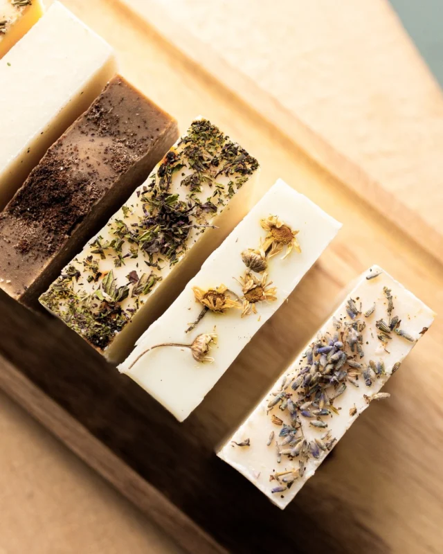 Soaps crafted with fresh botanicals and herbs from our gardens at Ste. Annes Spa provide a soothing experience and leave behind a beautiful, light scent! --#steannesapothecary #naturalsoap #selfcare
