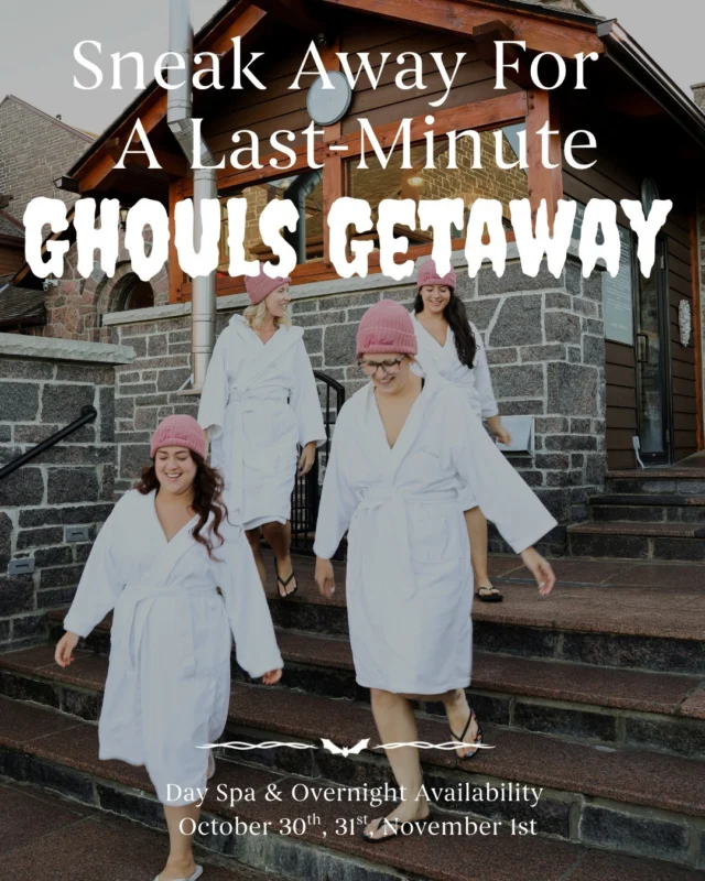 Ghouls just wanna have a spa dayNo tricks, just a little last-minute relaxation. We have limited availability this Halloween weekend, so grab your favourite ghouls and treat yourselves to a spooky spa escape. Book your getaway: 1-888-346-6772 or on our website at steannes.com (linked in bio)!