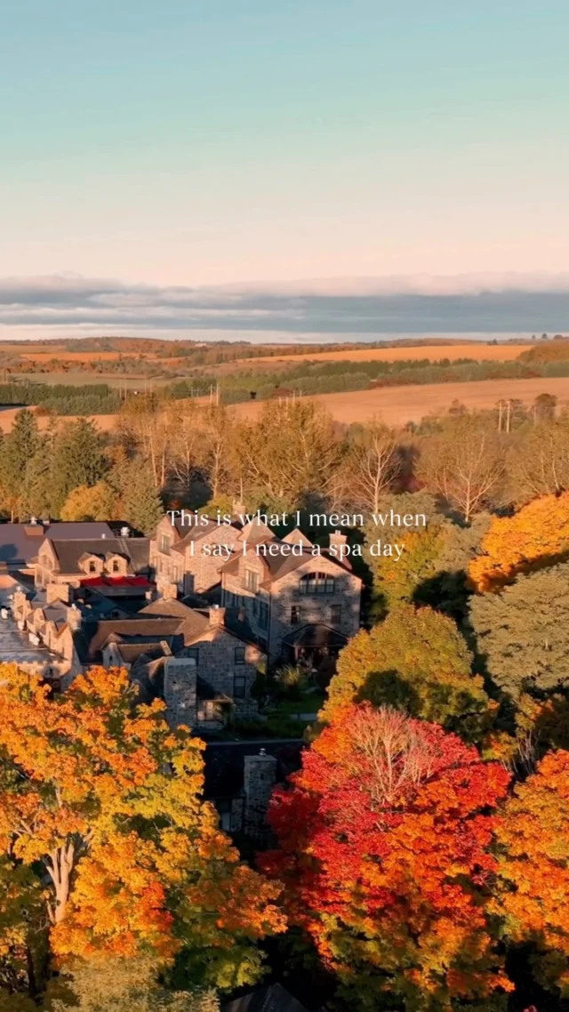 If its not this, then I dont want it.Book your spa getaway and unwind surrounded by the beauty of fall colours and the timeless charm of our historic castle Call 1-888-346-6772 to book your getaway!